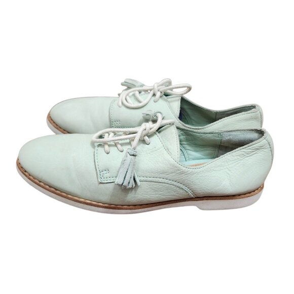 COACH Zinnia Mint Leather Oxford Shoes Tassel Detail Classic Chic Size 8 B - Picture 5 of 11